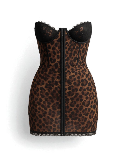 Leopard Print Corset Mini Dress – Sexy Clubwear