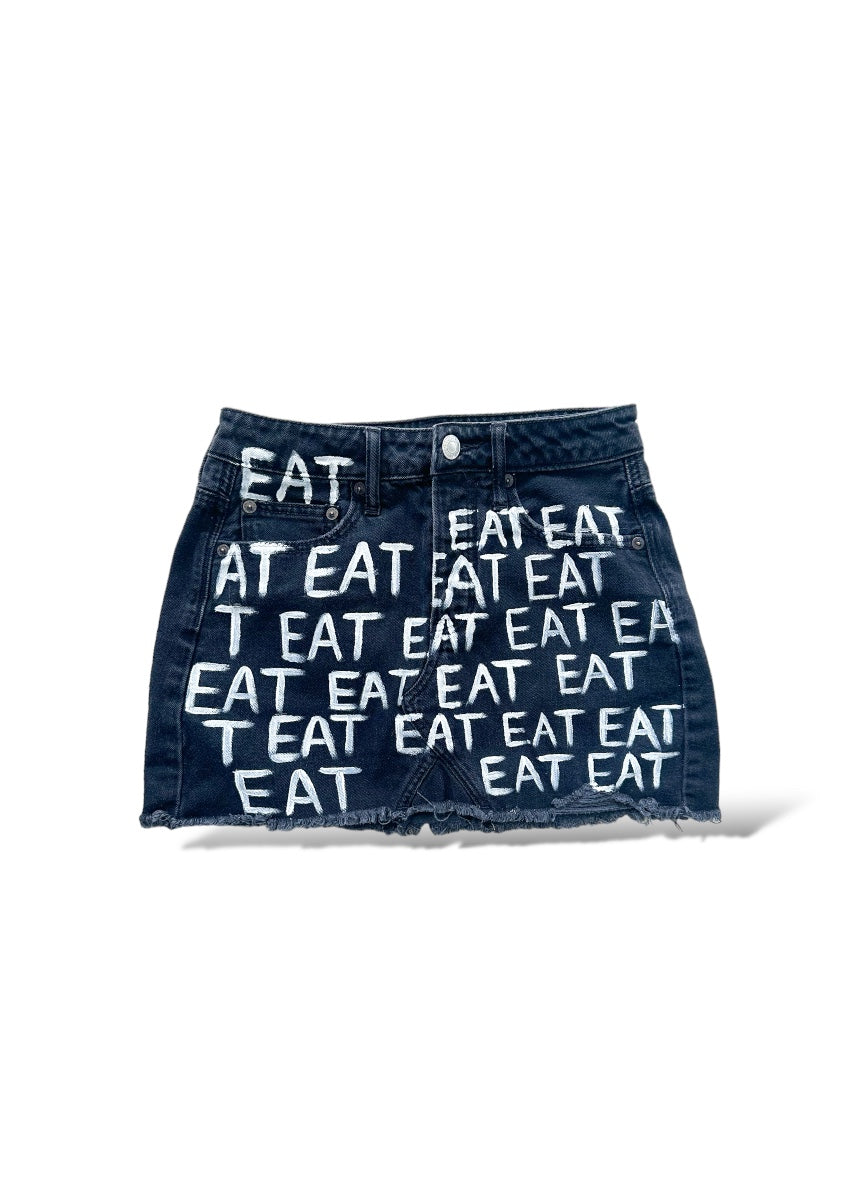 Eat Black Mini Skirt