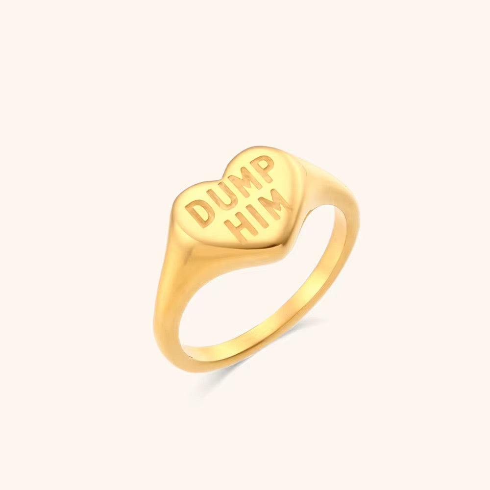 Stainless Steel Heart Ring – Contemporary Statement Piece