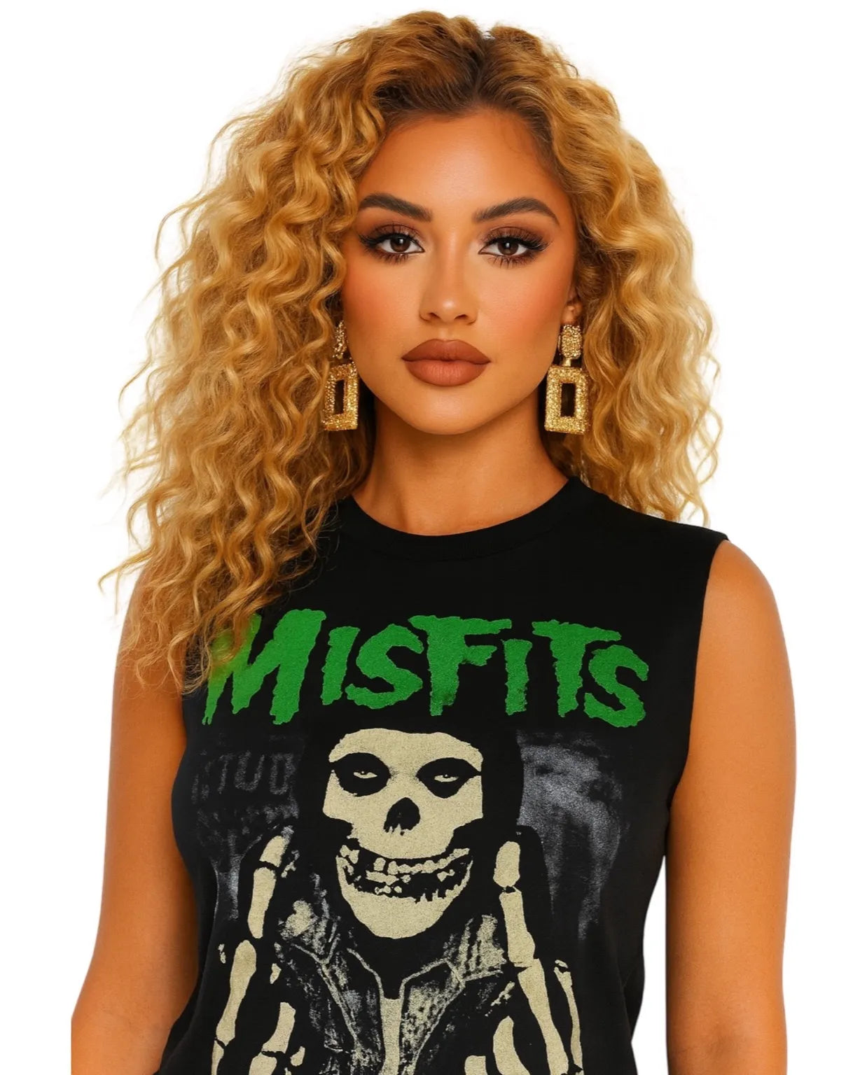 Streetwear Misfits Skull Crop Top Tee