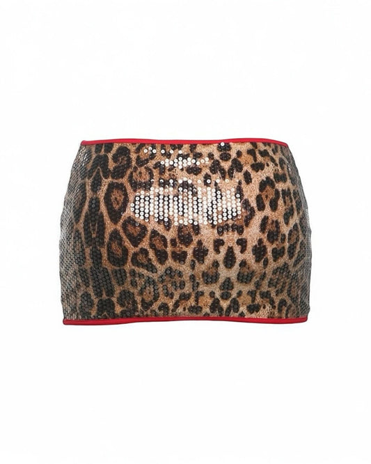 Sequin Leopard Mini Skirt - Wild Night Out - additional view 5