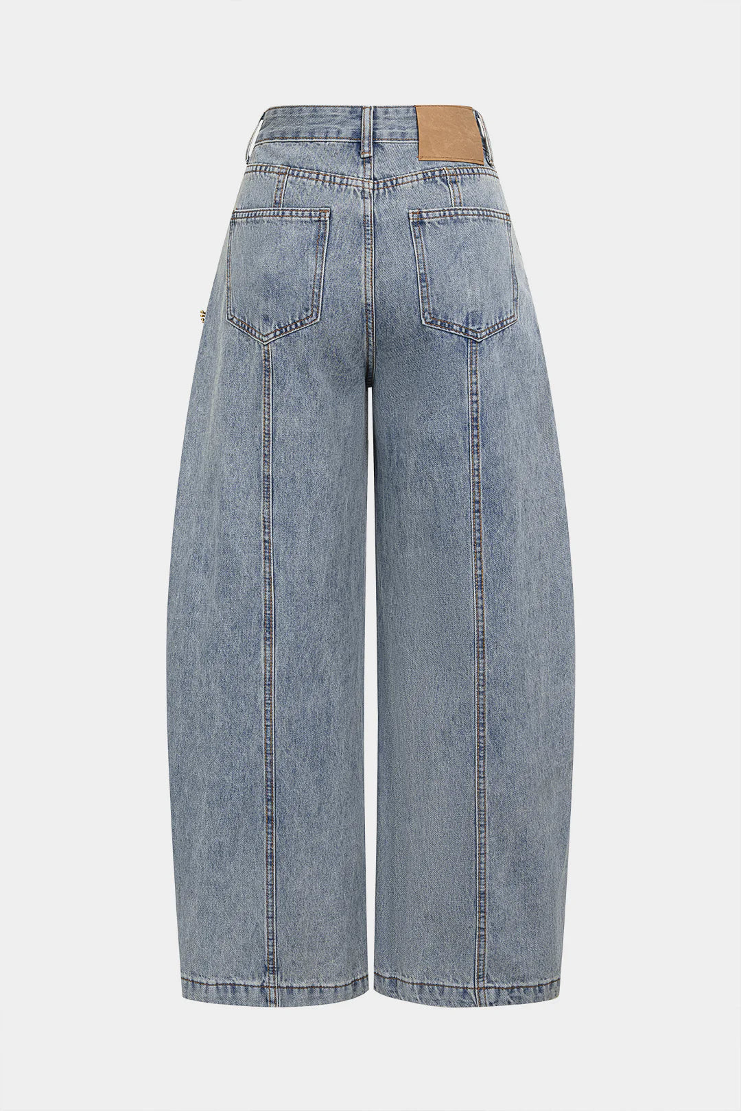 Distressed Wide-Leg Denim Jeans