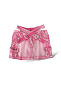Cross Belt Cargo Denim Mini Skirt