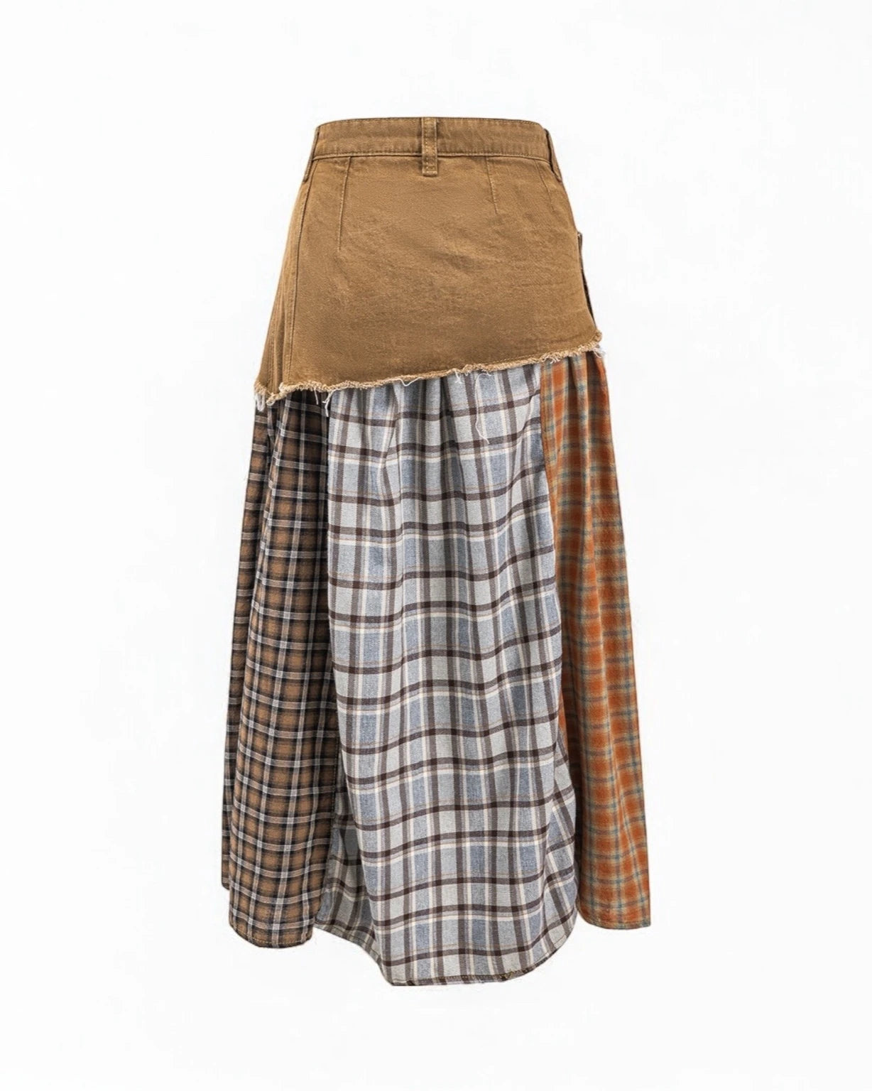 Luna Plaid Patchwork A-line Skirt