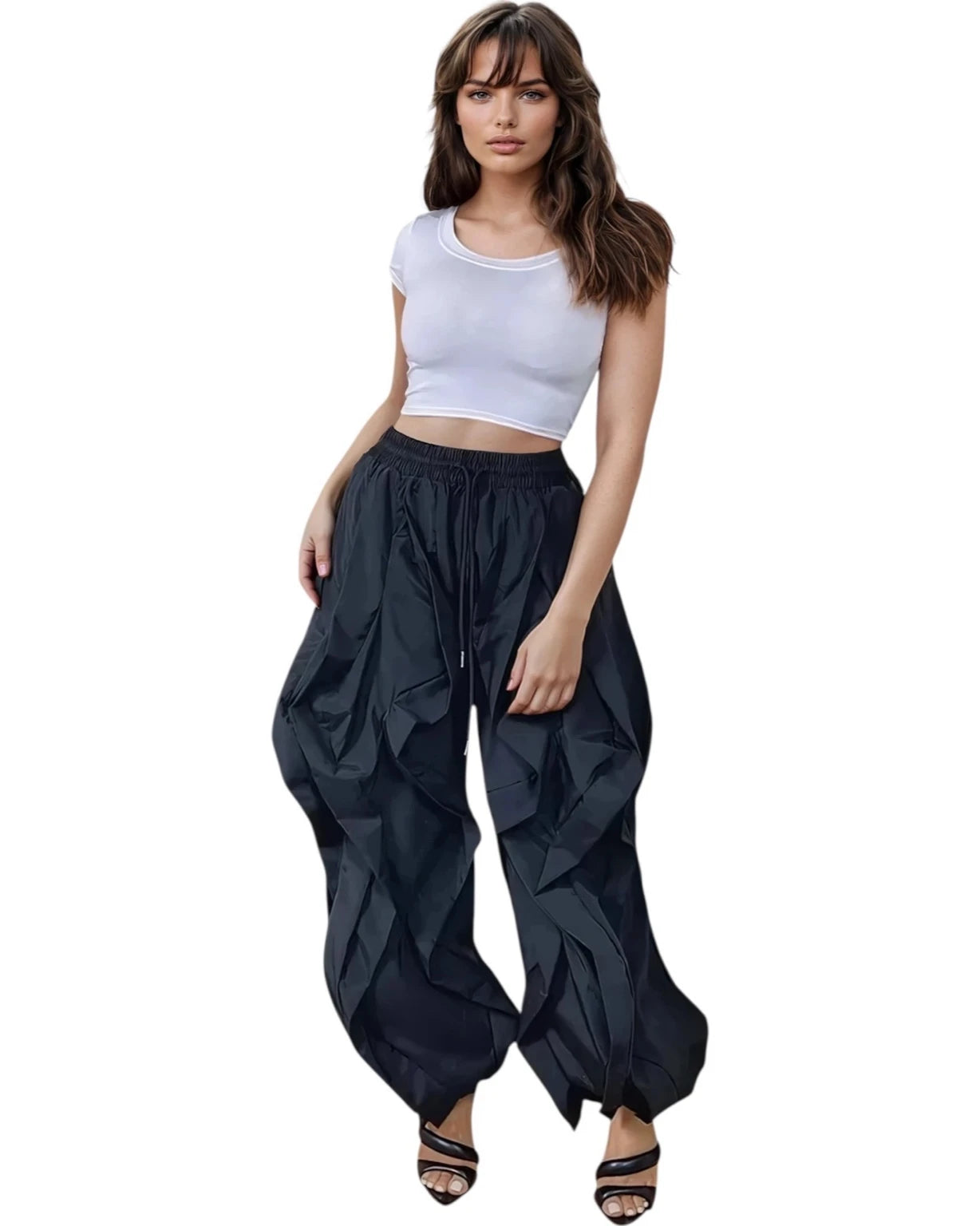Sophia Ruched Lantern Sleeve Pants