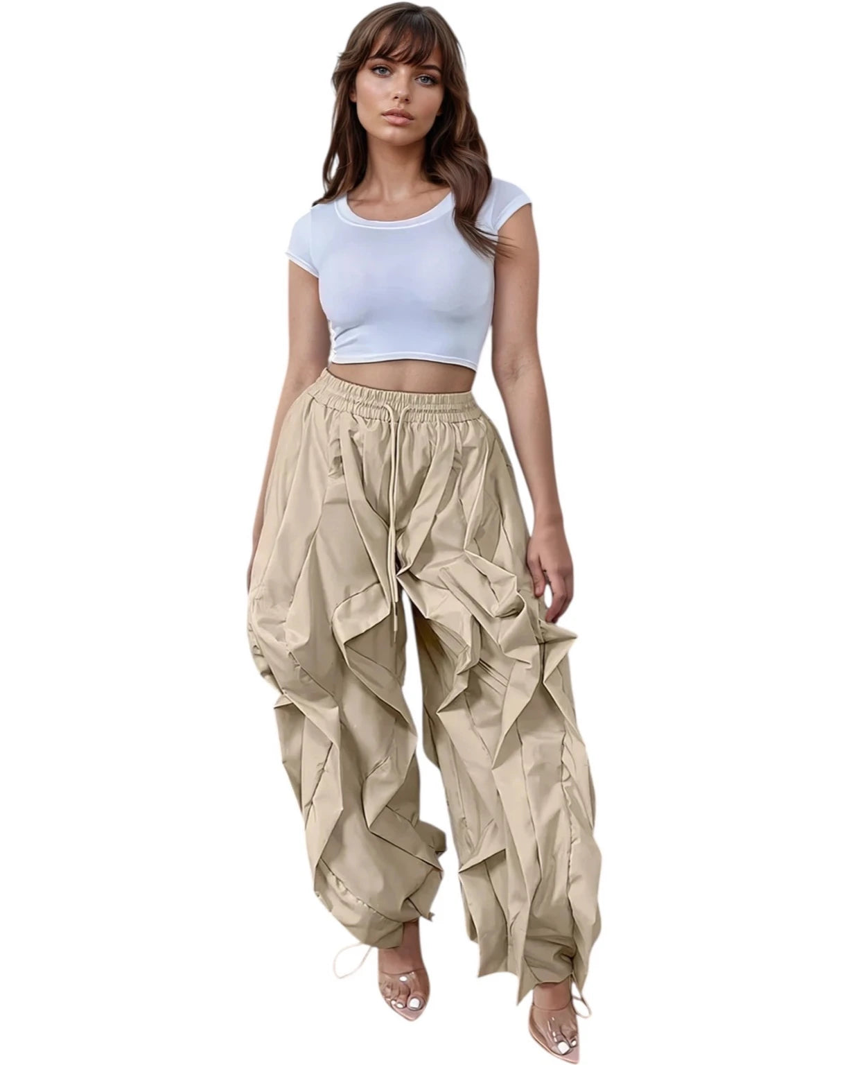 Sophia Ruched Lantern Sleeve Pants