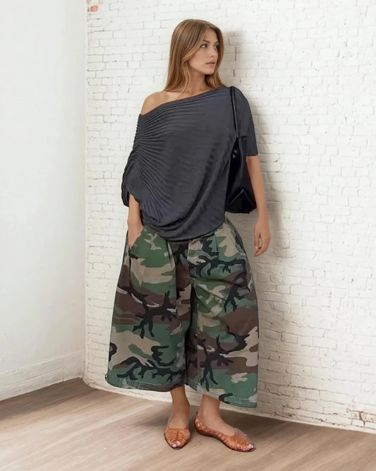 Sienna Ash Camo Cargo Street Style Women's Pants