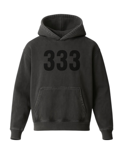 333 angel numbers Acid Wash Oversize Hoodie - 420 GSM - main product image