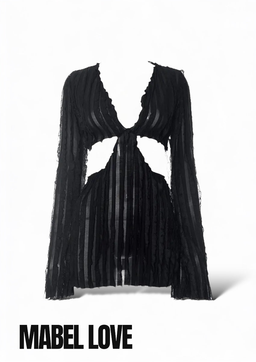 Ruched Mini Dress Black, 