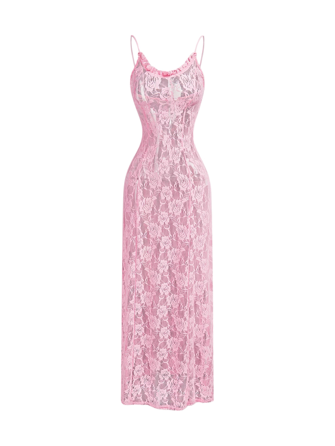 Lace See through Maxi Dress - Mabel Love Co