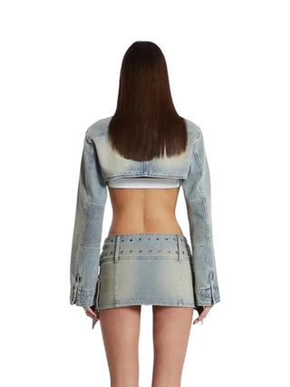 Micro Belt Mini Denim Skirt - Mabel Love Co