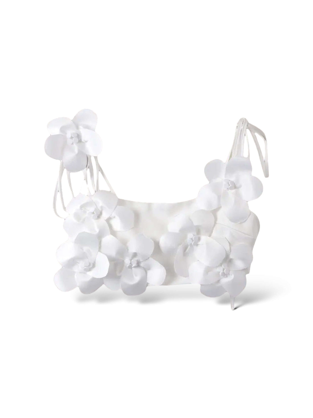 White 3D Flower Bralette