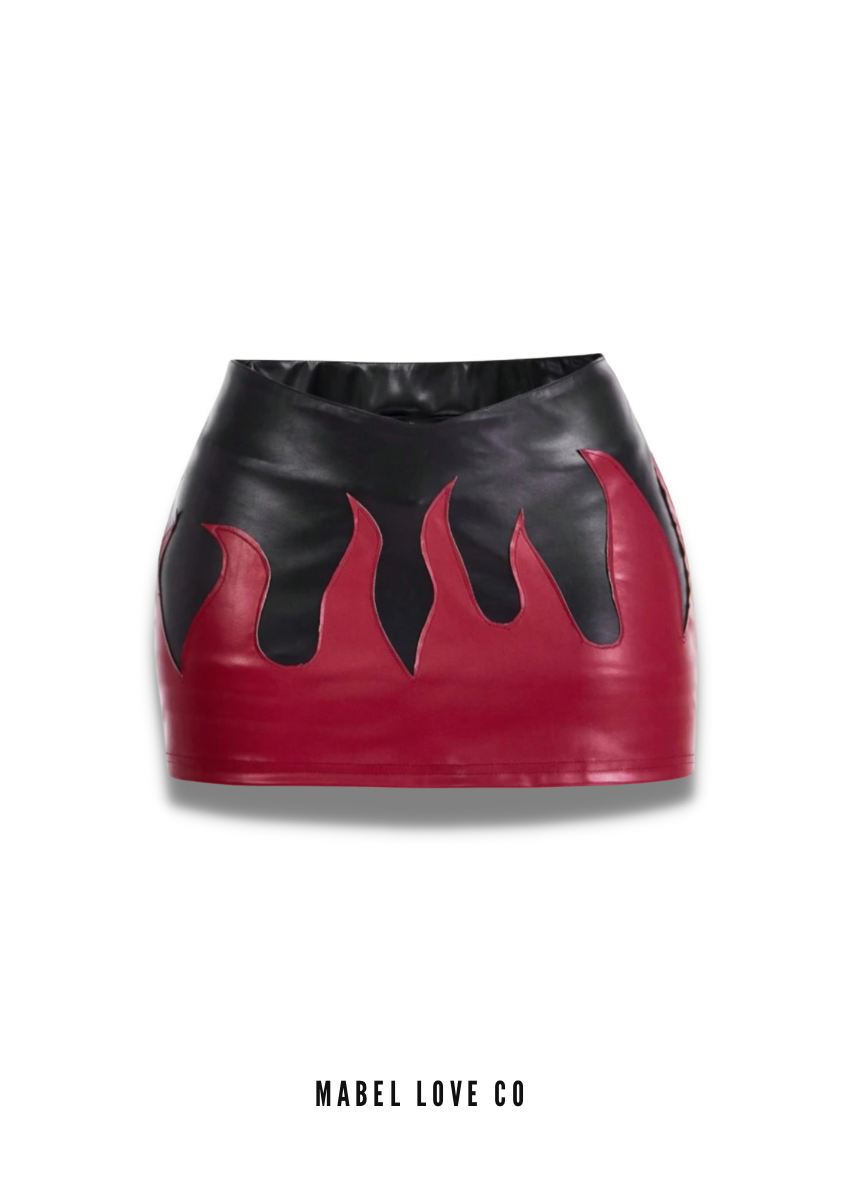 Fire leather mini skirt, 