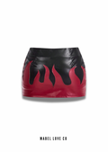 Fire leather mini skirt, 
