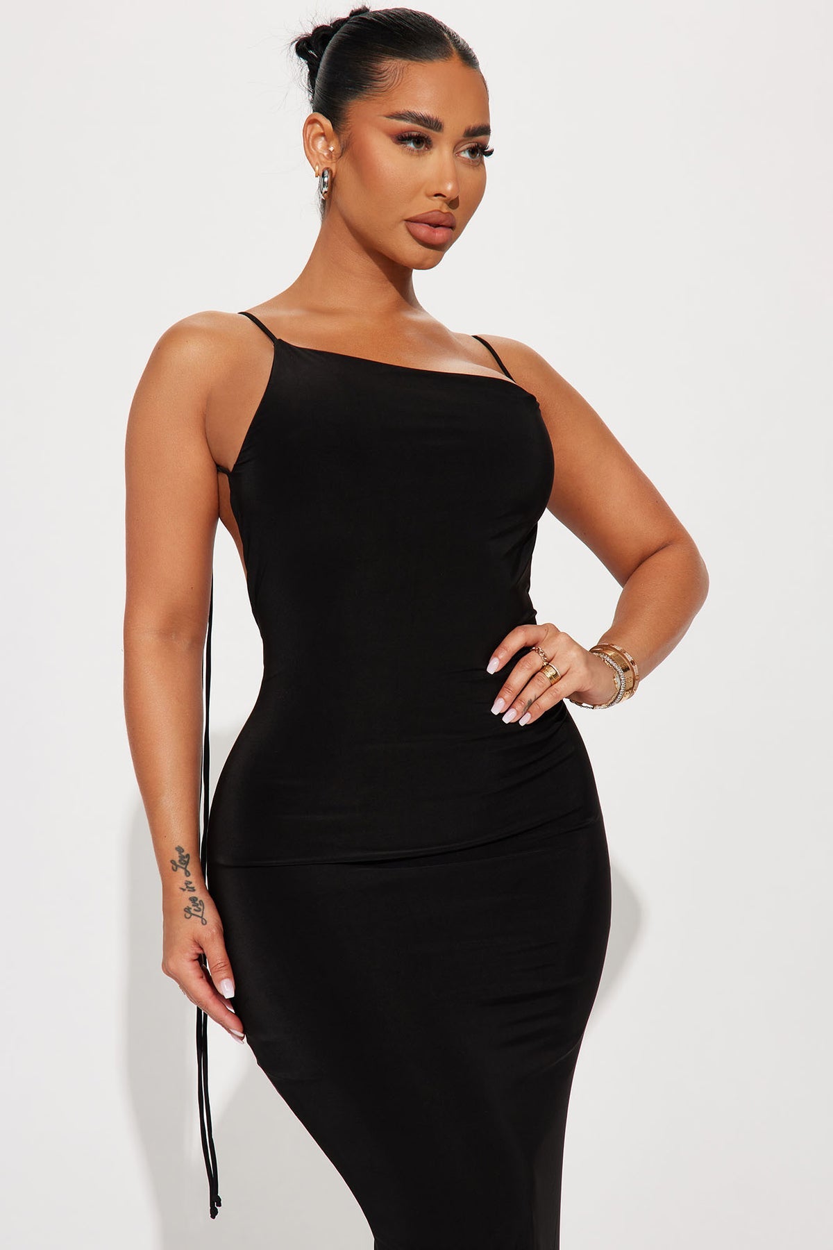 Draped Crisscross Backless Maxi Dress — image 3