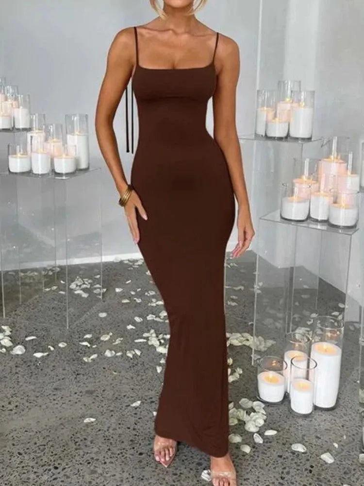 Draped Crisscross Backless Maxi Dress — image 6