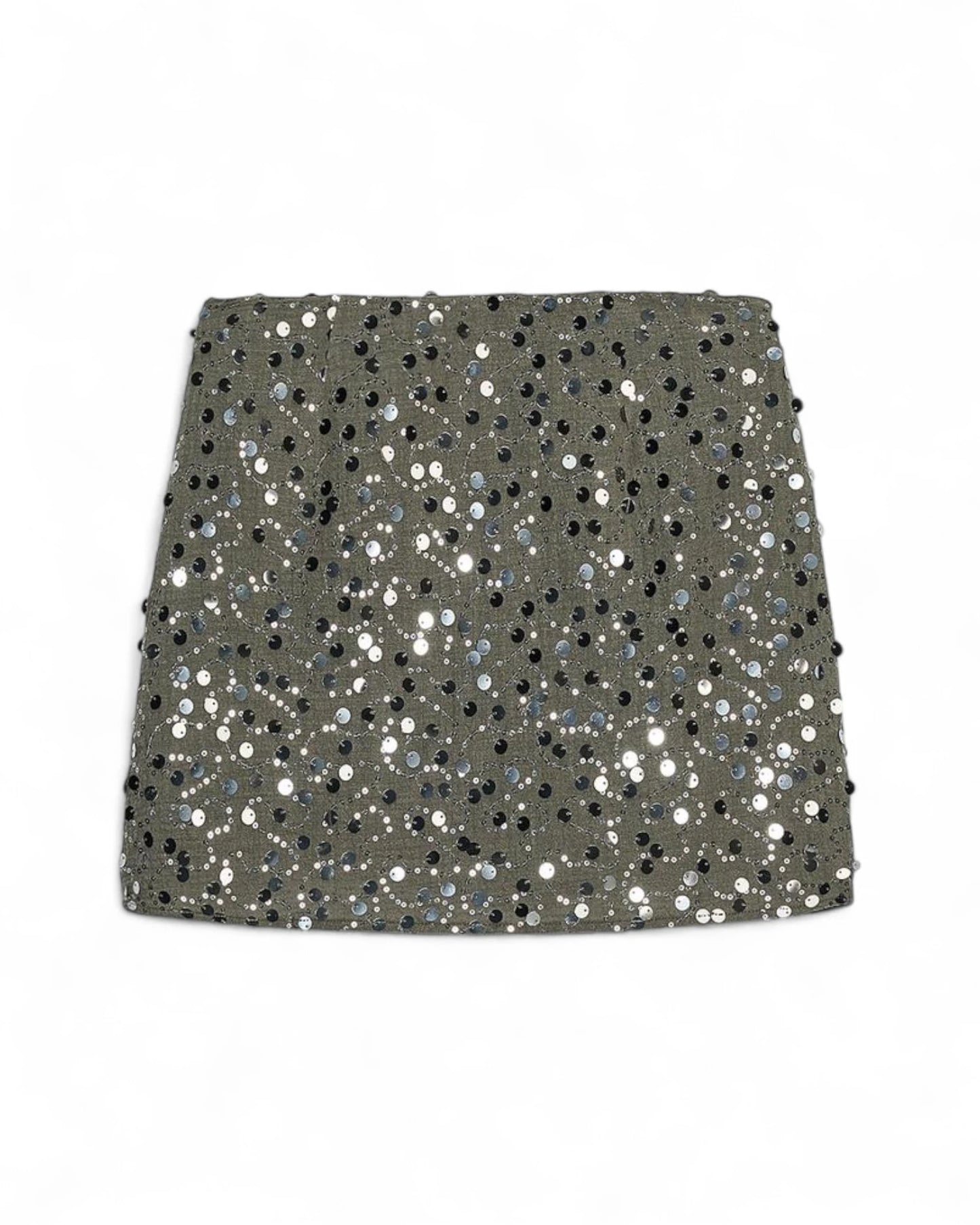 Grey Sequin Mini Skirt - Party Club Sparkle Skirt Women