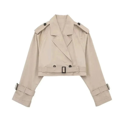 Khaki Cropped Trench Coat