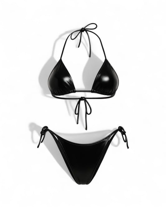 Latex Black Bikini