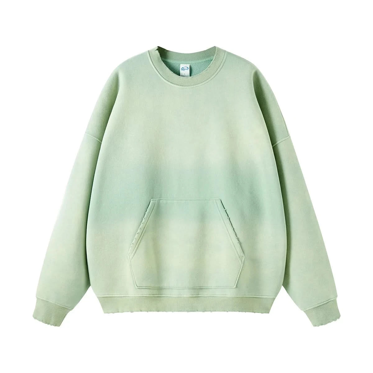 Light Green Washed Out Crew Neck Sweatshirt