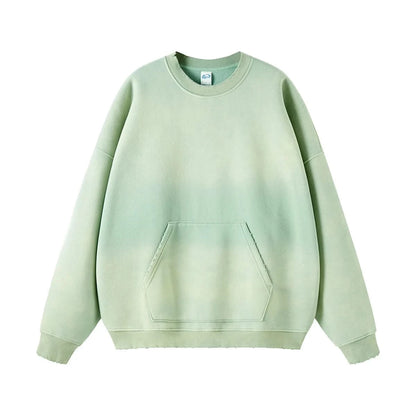 Light Green Washed Out Crew Neck Sweatshirt