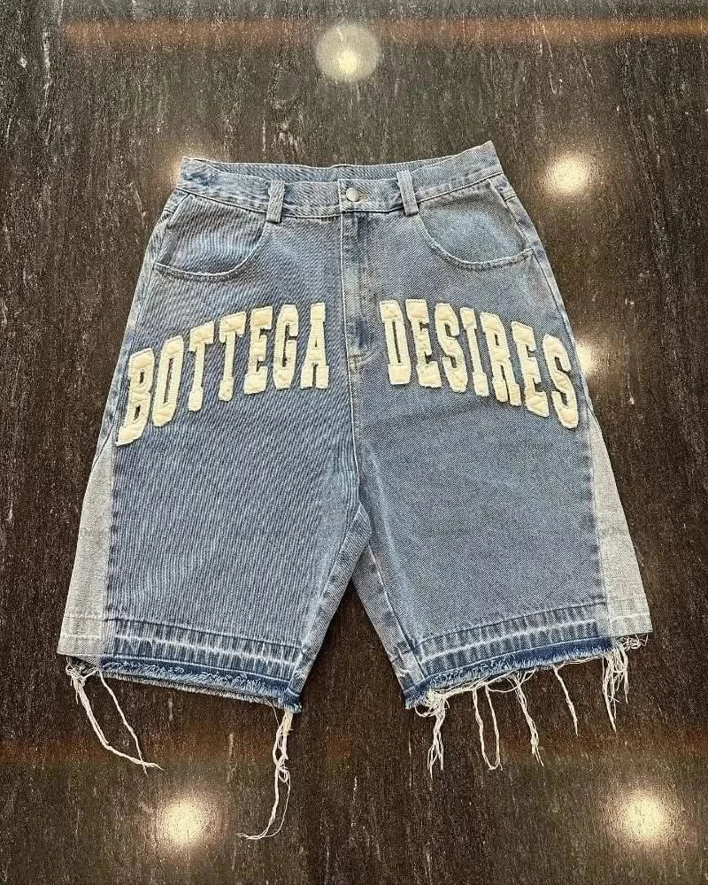 Light blue Oversized Retro Denim Shorts