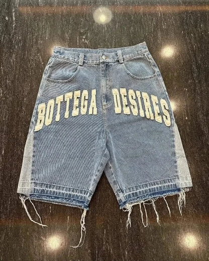 Light blue Oversized Retro Denim Shorts