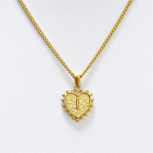 Luxury 18k Gold Plated Heart I Initial Necklace
