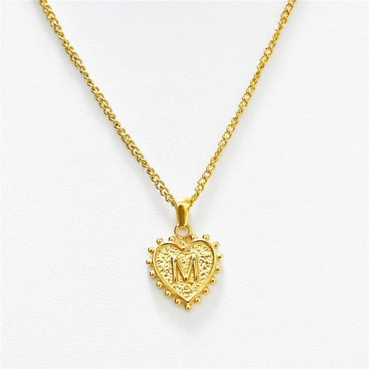 Luxury 18k Gold Plated Heart Z Initial Necklace