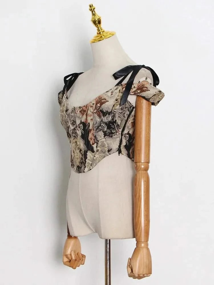 Mannequin Version Side of Vintage Embroidered Corset Vest