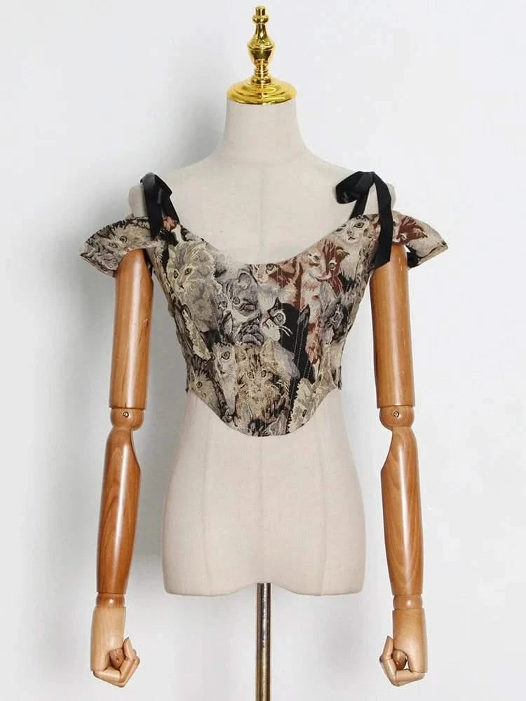 Mannequin Version of Vintage Embroidered Corset Vest