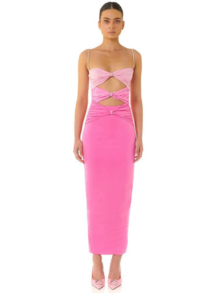Elegant Hollow Out Sexy Maxi Dress for Women Robe Spaghetti Strap Sleeveless Long Dress Ladies Party Bodycon Sundress