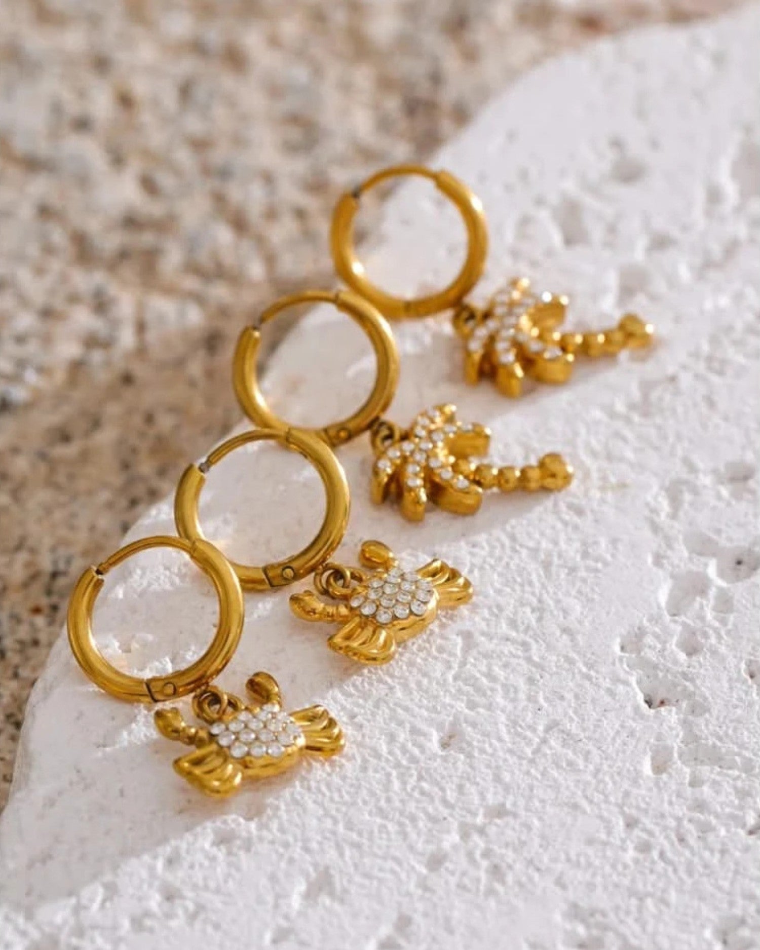 Ocean Starfish Hoop Earrings – Summer Bling Jewelry