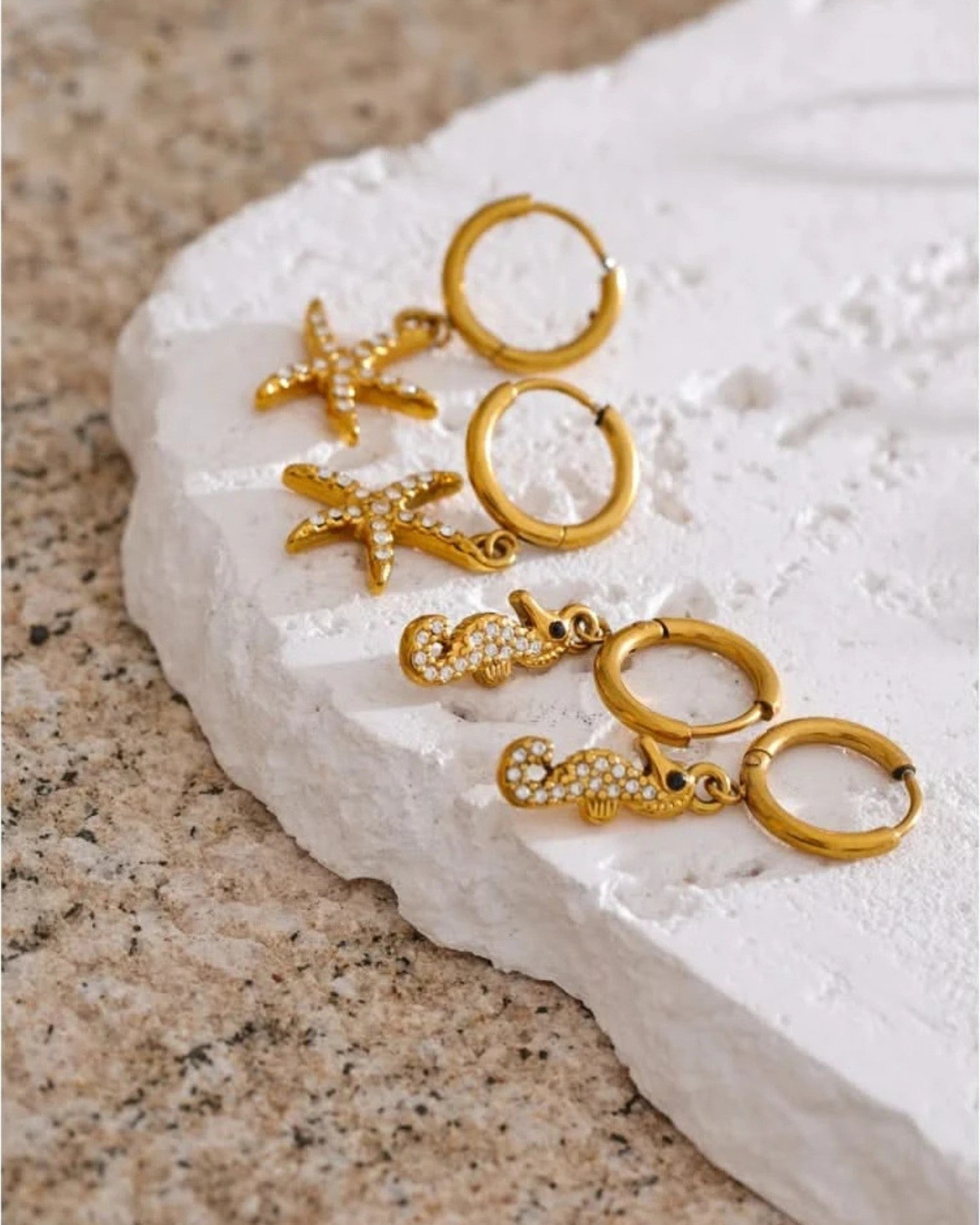 Ocean Starfish Hoop Earrings – Summer Bling Jewelry