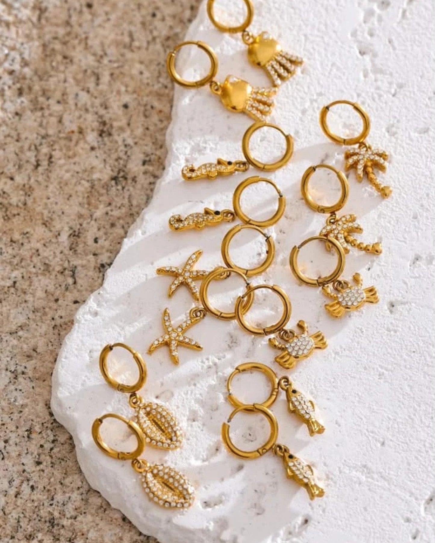 Ocean Starfish Hoop Earrings – Summer Bling Jewelry