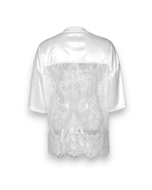 Sheer Backless Letter Print Tee - Y2K Streetwea