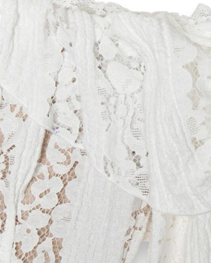 Floral Lace Off-Shoulder Maxi Dress