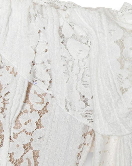 Floral Lace Off-Shoulder Maxi Dress