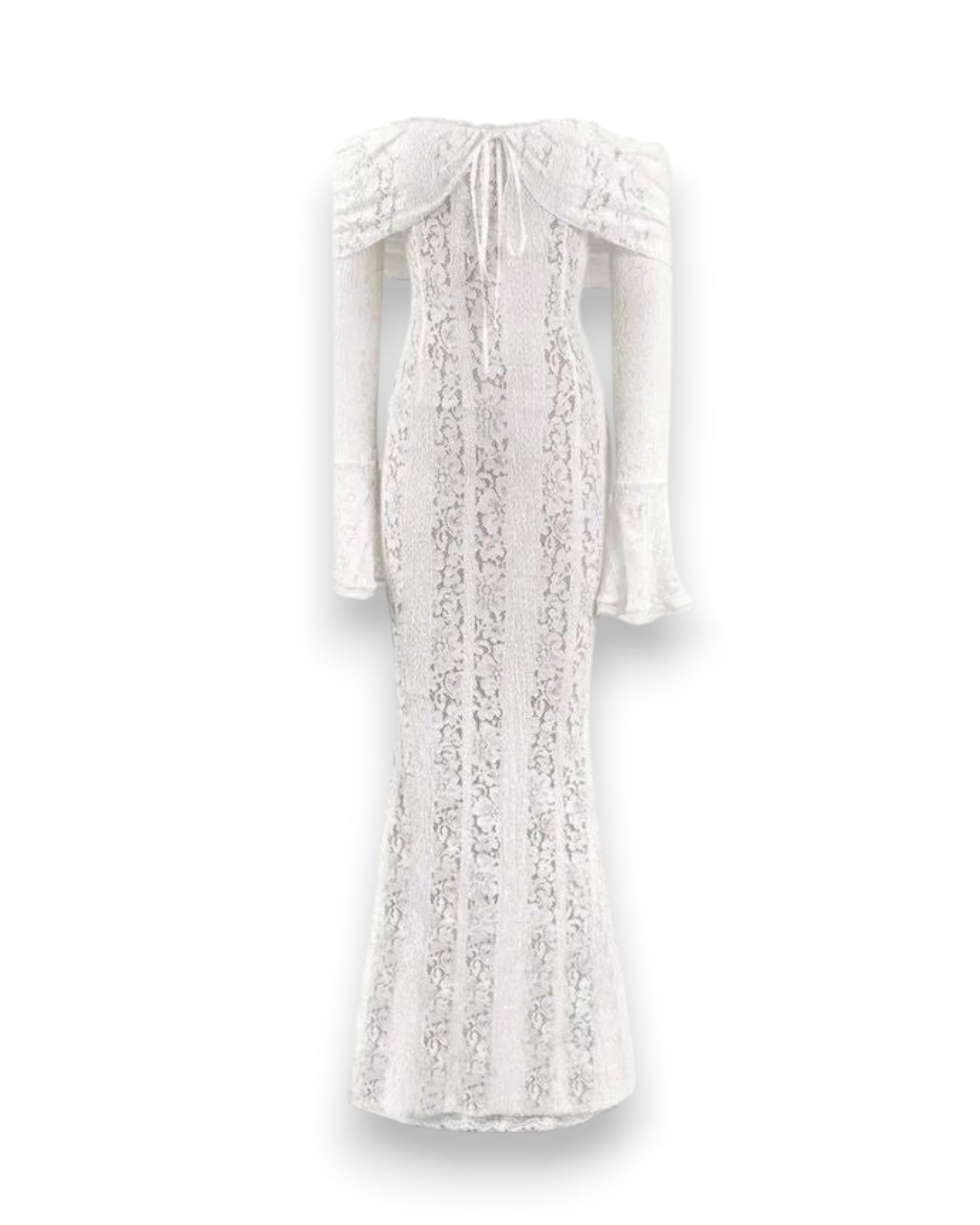 Floral Lace Off-Shoulder Maxi Dress