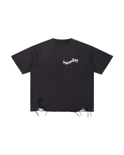 Sunday Car Meet Washed Raw-Hem Tee