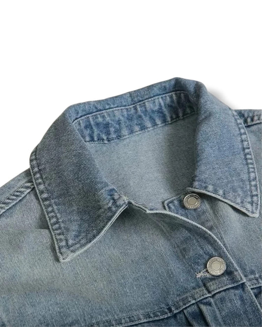 Versatile Blue Denim Jacket - Casual Women's Fashion