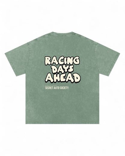 Acid Wash Oversize Tee - Racing Days