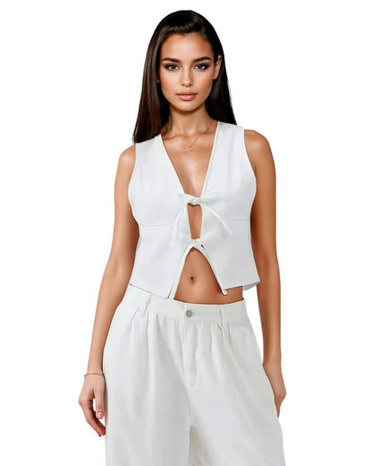 V-Neck Denim Tank Top - Summer Style