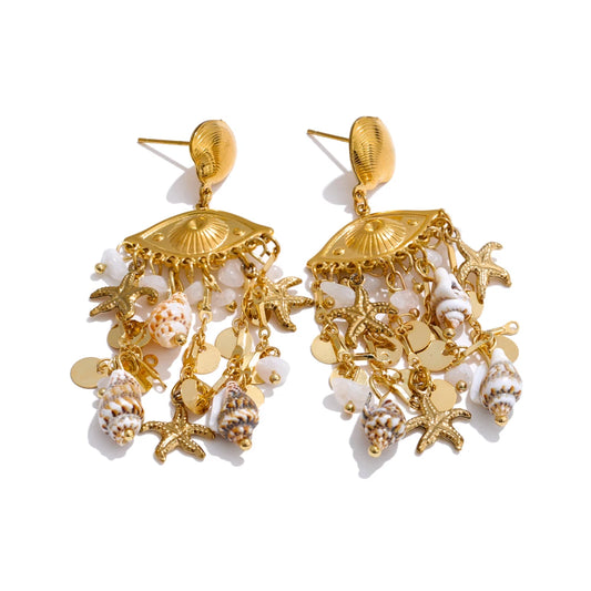 Ocean Style Conch Earrings - Summer Jewelry
