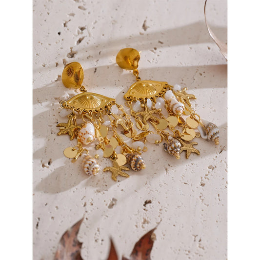 Ocean Style Conch Earrings - Summer Jewelry