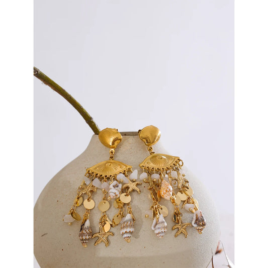 Ocean Style Conch Earrings - Summer Jewelry