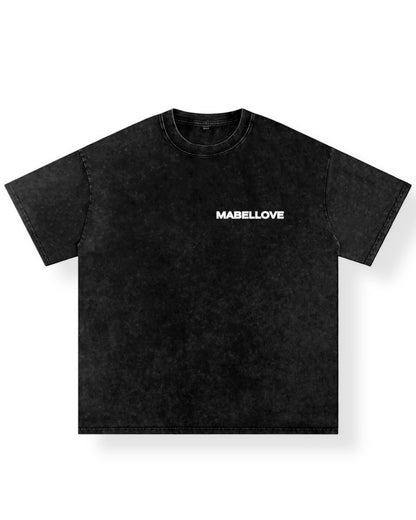 Oversize Acid Wash Black T-shirt - Casual Chic