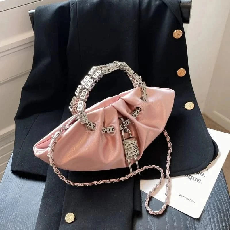 Pink Chain Pouch Bag