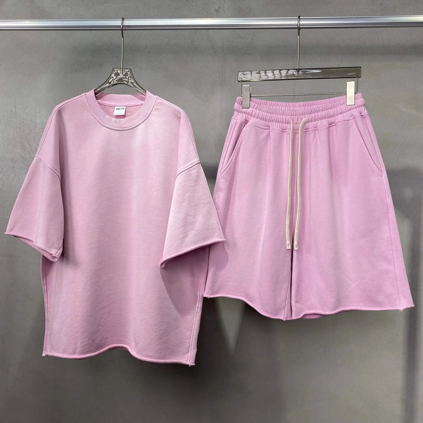 Pink Oversized T-shirt with Matching Shorts
