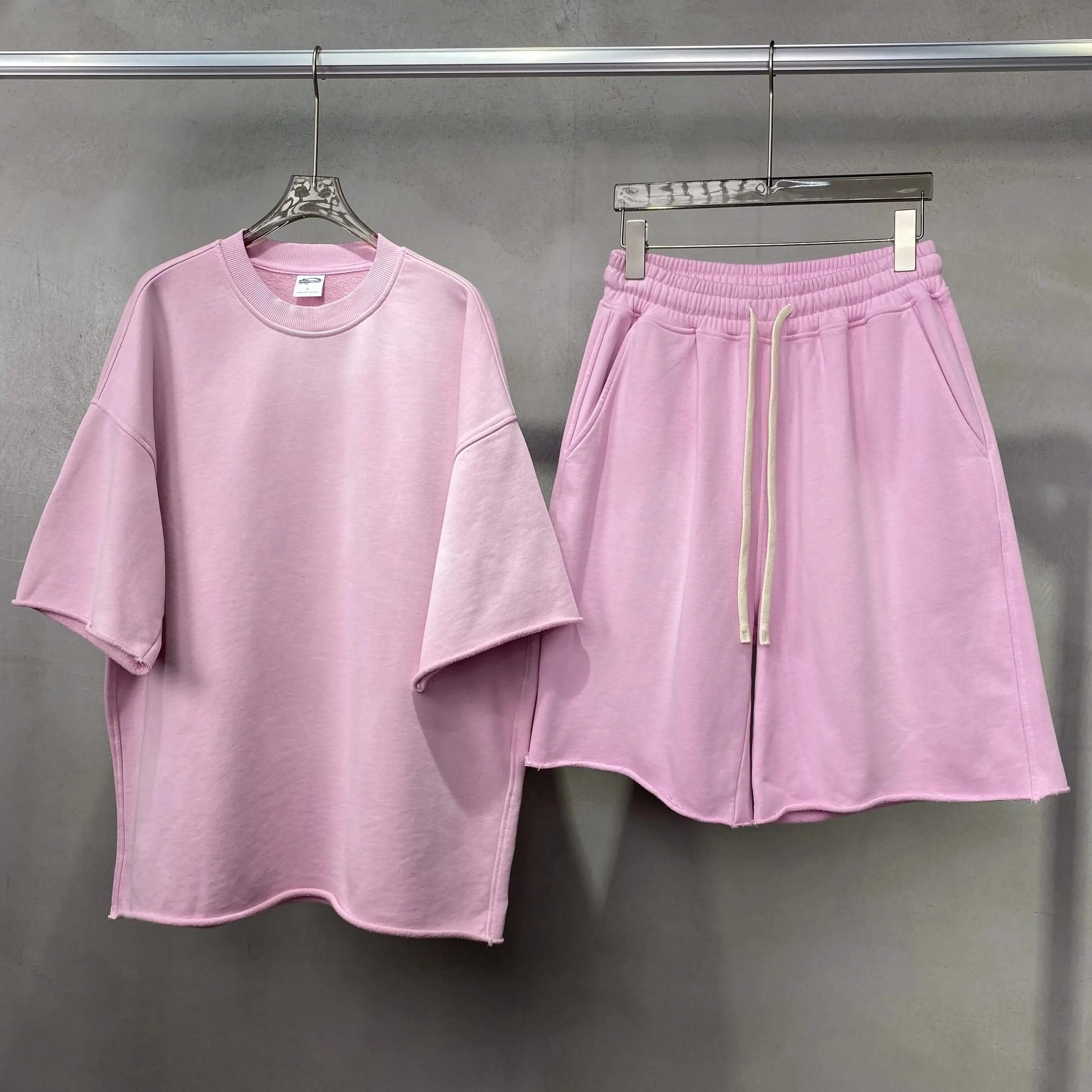Pink Oversized T-shirt with Matching Shorts